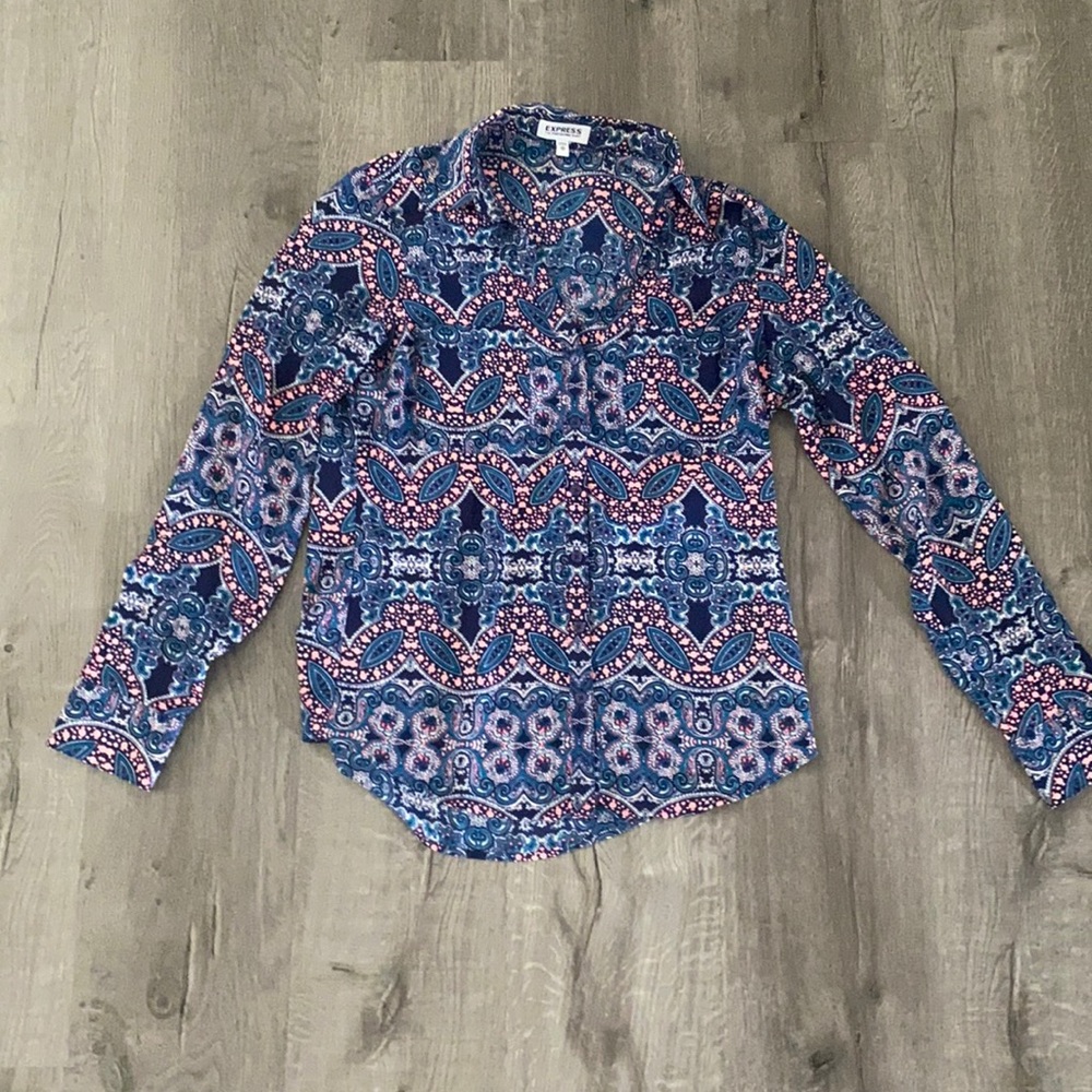 Express Portofino Paisley Blouse Size XS